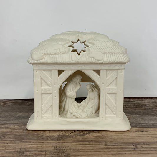 Partylite Bisque Nativity Scene Tealight Holder