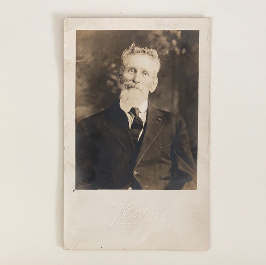 Original Antique Black and White Post Card Photograph of a Gentleman with Beard