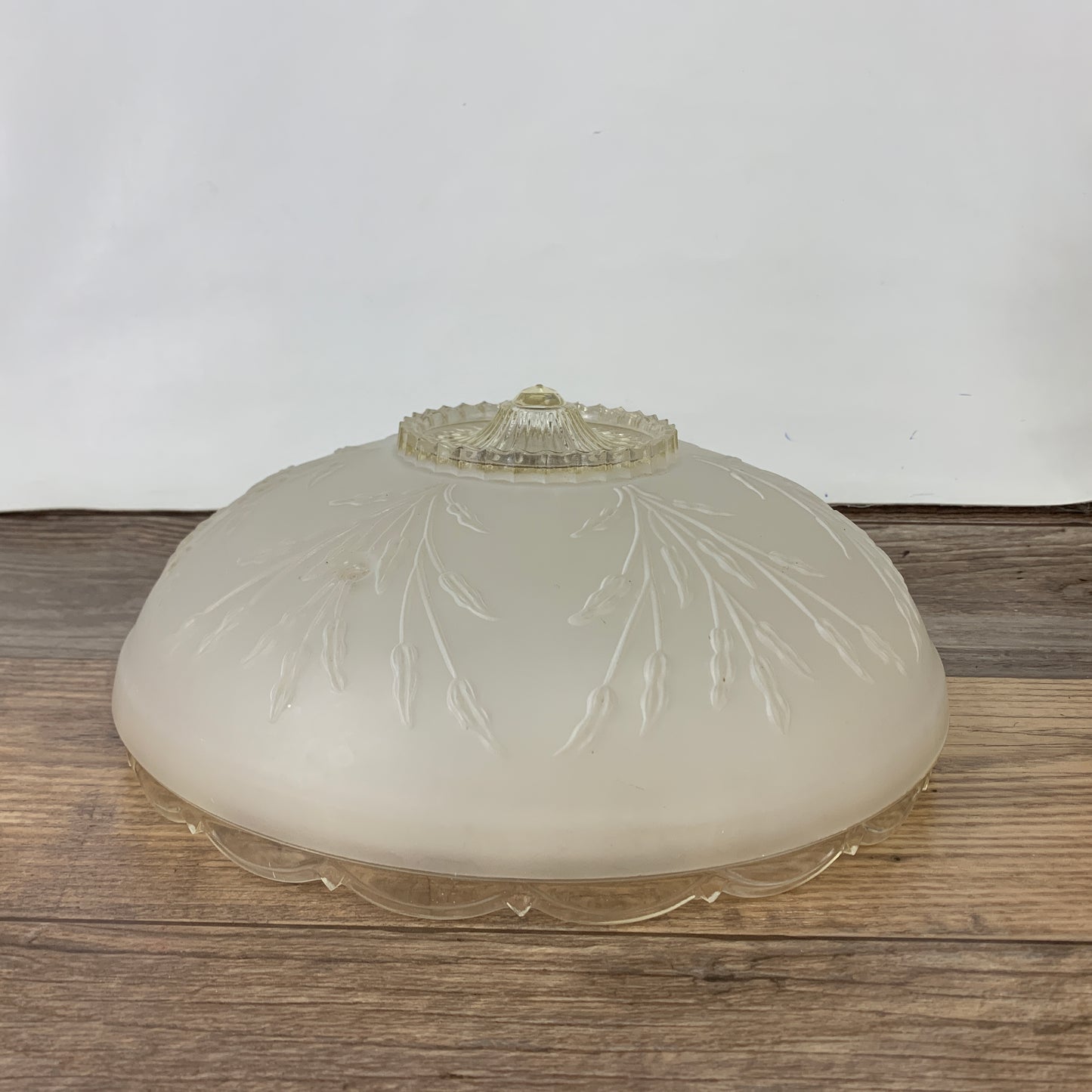 Frosted Glass 3 Hole Light Cover, Antique Lamp Shade with Raised Leaf Design