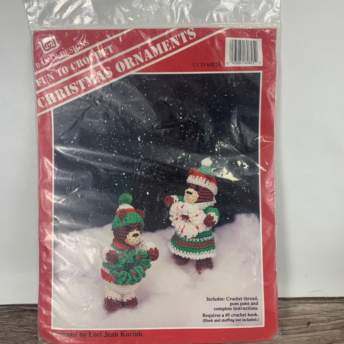 Crochet Christmas Ornament Kit. Teddy Bear Ornament DIY