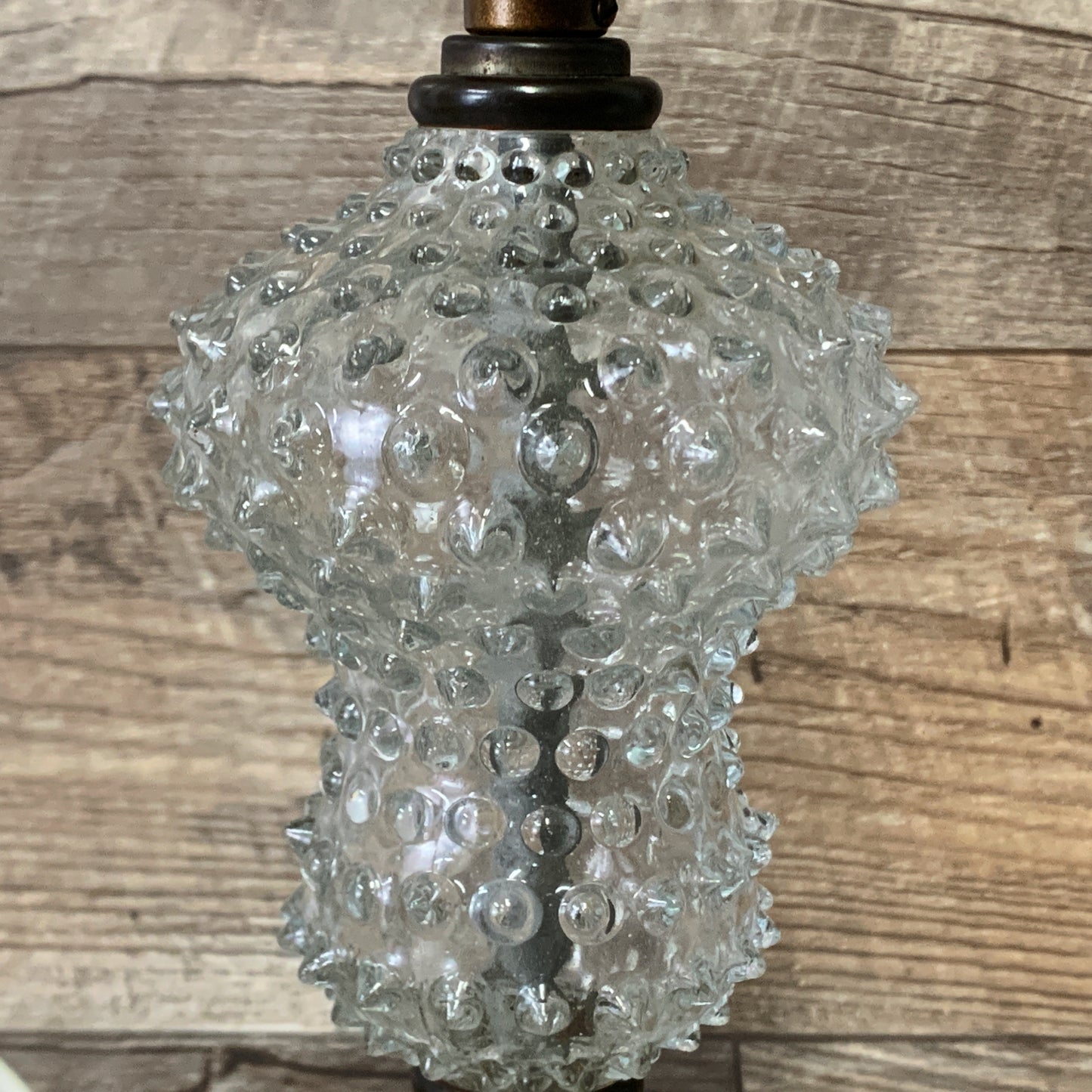 Clear Glass Lamp with Pointy Hobnail Pattern - 2 Available
