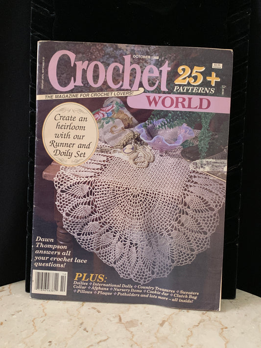 Vintage Crochet Pattern Magazine Crochet World October 1988
