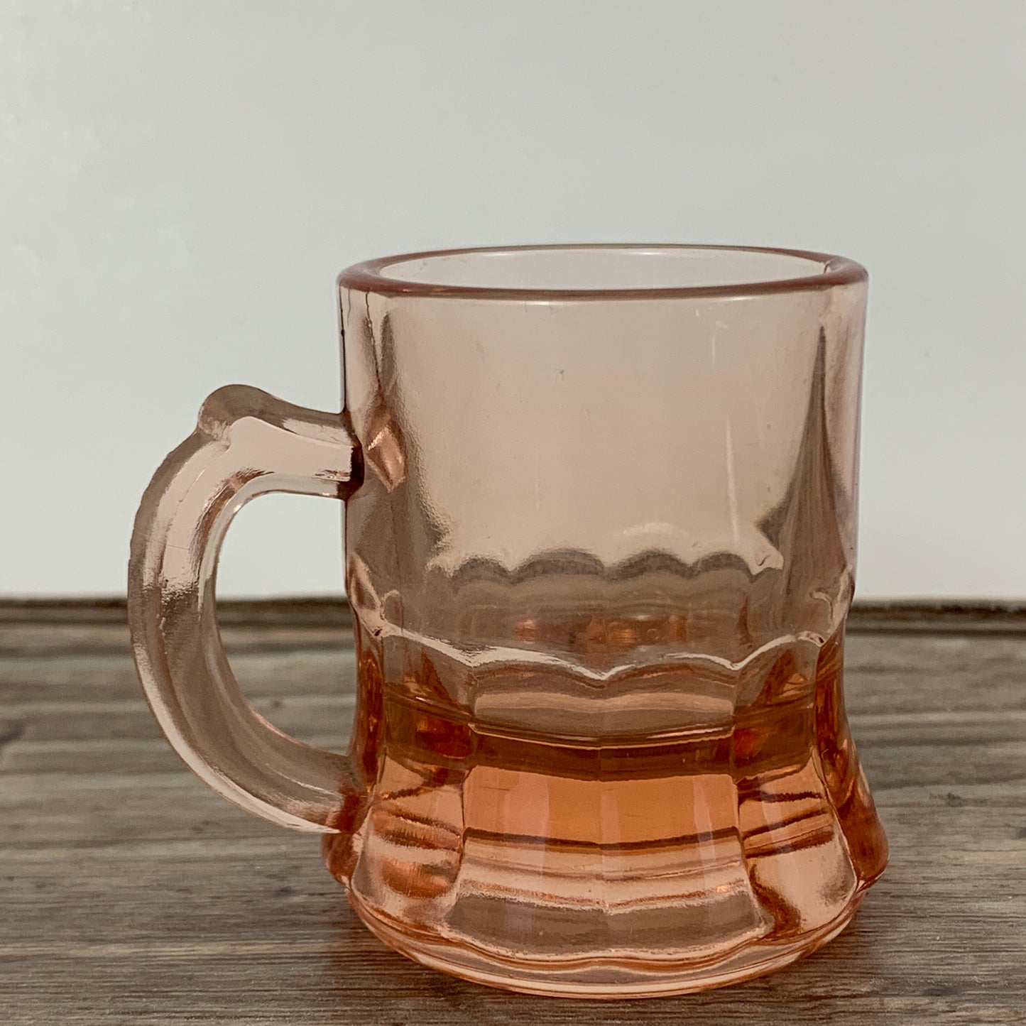 Pink Mini Beer Mug Shot Glass, Vintage Barware, Miniature Beer Stein, Vintage Pink Glass