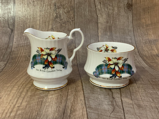 Vintage China Cream and Sugar set Prince China British Columbia Tartan