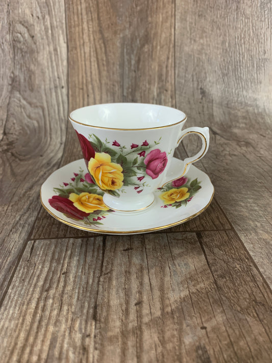Red and Yellow Rose Teacup Vintage Tea Cup Vintage Gifts