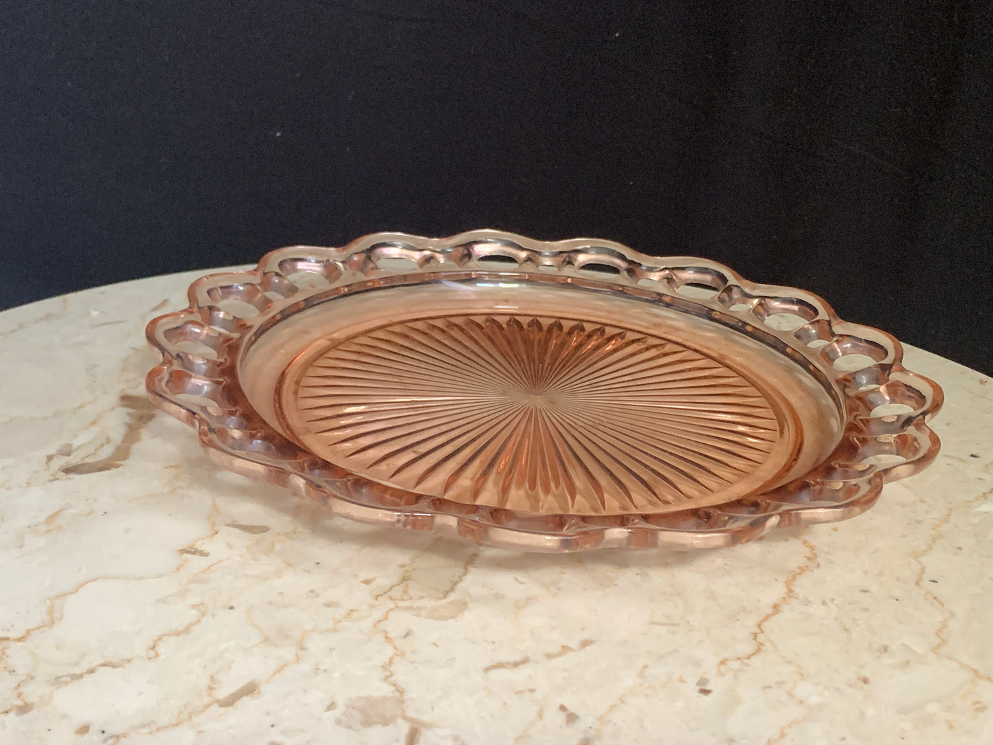 Pink Depression Glass Dinner Plate Old Colony Laced Edge Hocking Glass Company