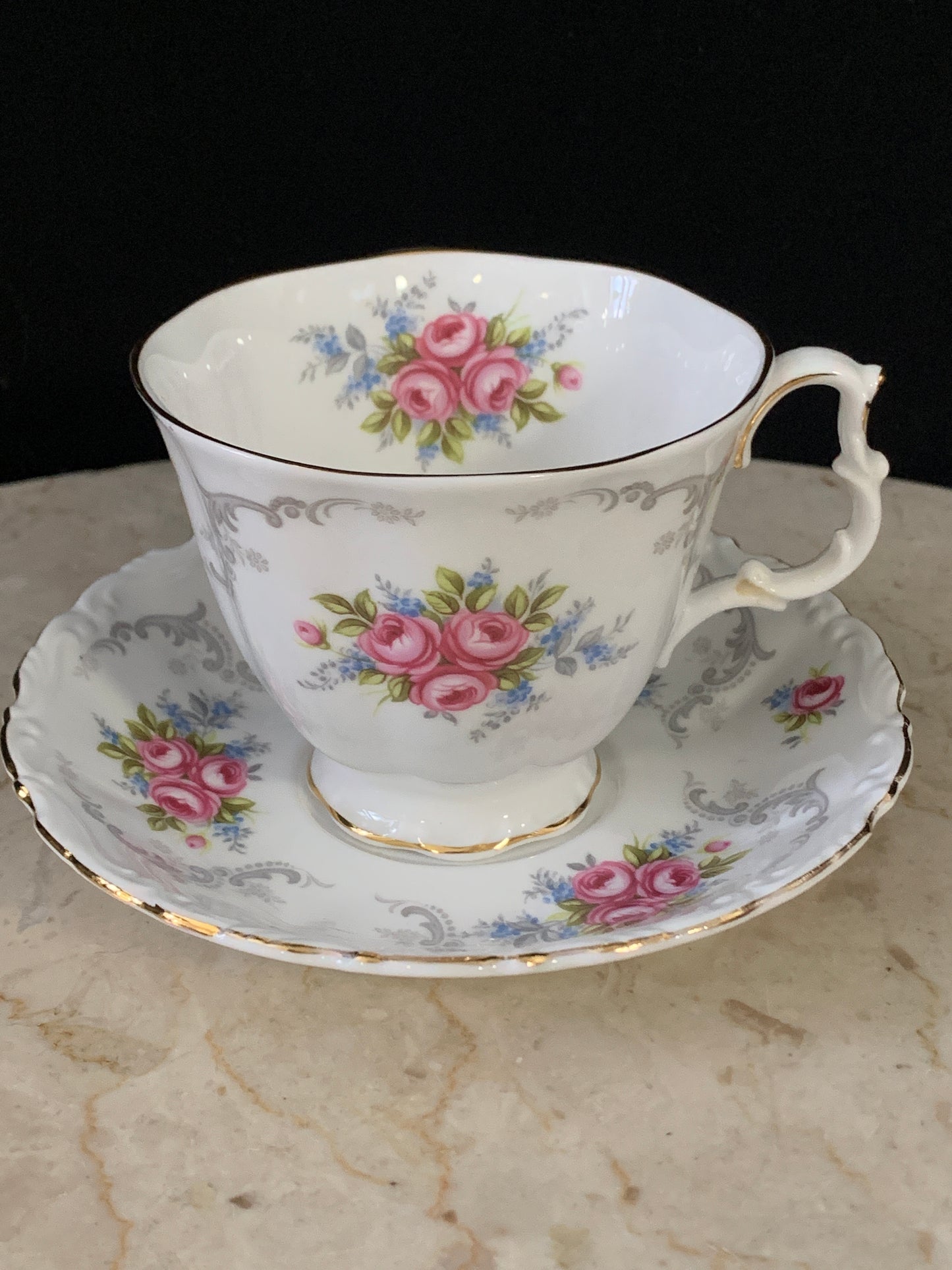 Royal Albert Tranquility Teacup and Saucer Set Pink Floral Teacup