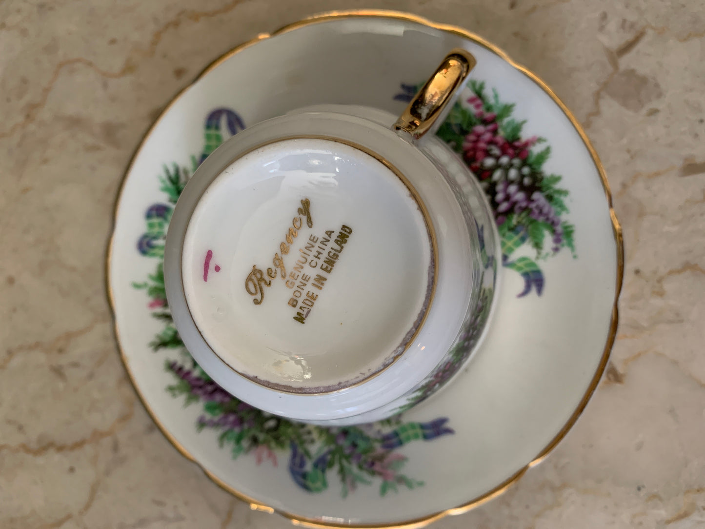 Vintage Floral Tea Cup Regency China Wisteria Pattern