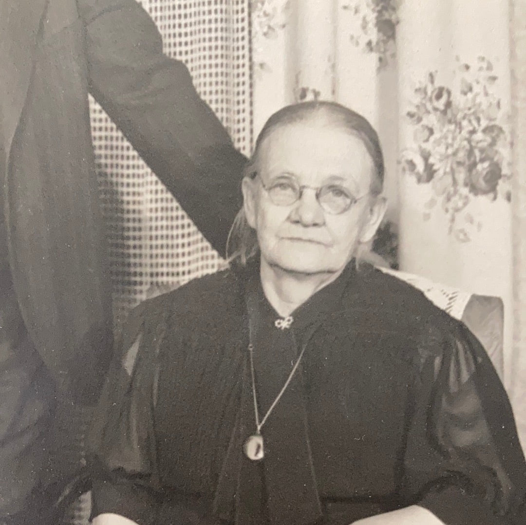 Original Black and White Portrait of an Older Couple Vintage Photograph