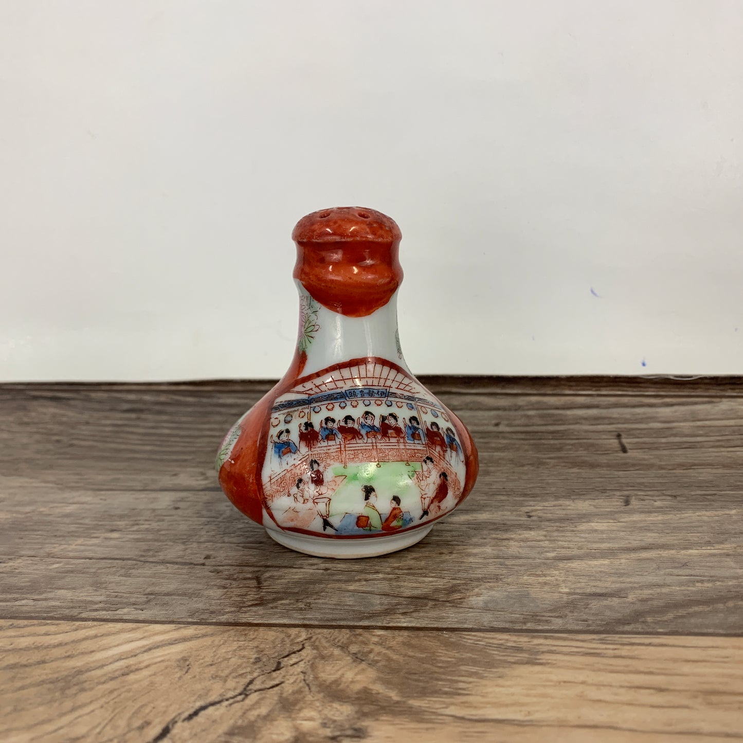 Vintage Salt Shaker with Asian Theme Design