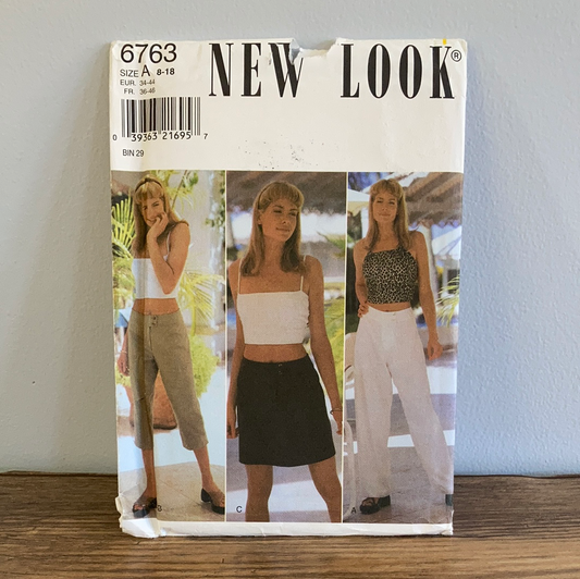 Women's Wide Leg Pants Capris Above Knee Skirt Sewing Pattern Size 8 to 18 New Look 6763