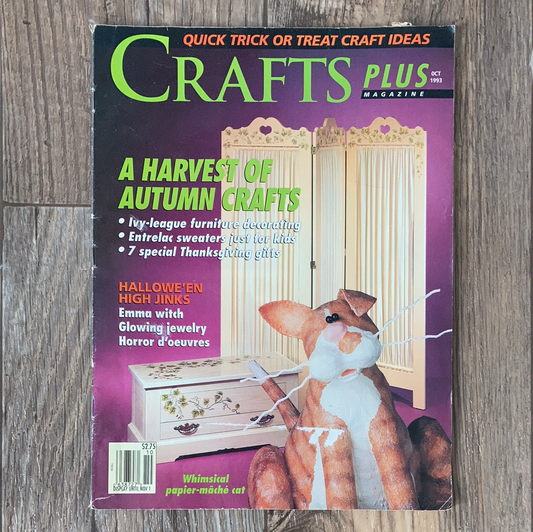 Crafts Plus October 1993 edition Canadas Craft and Needlework Magazine