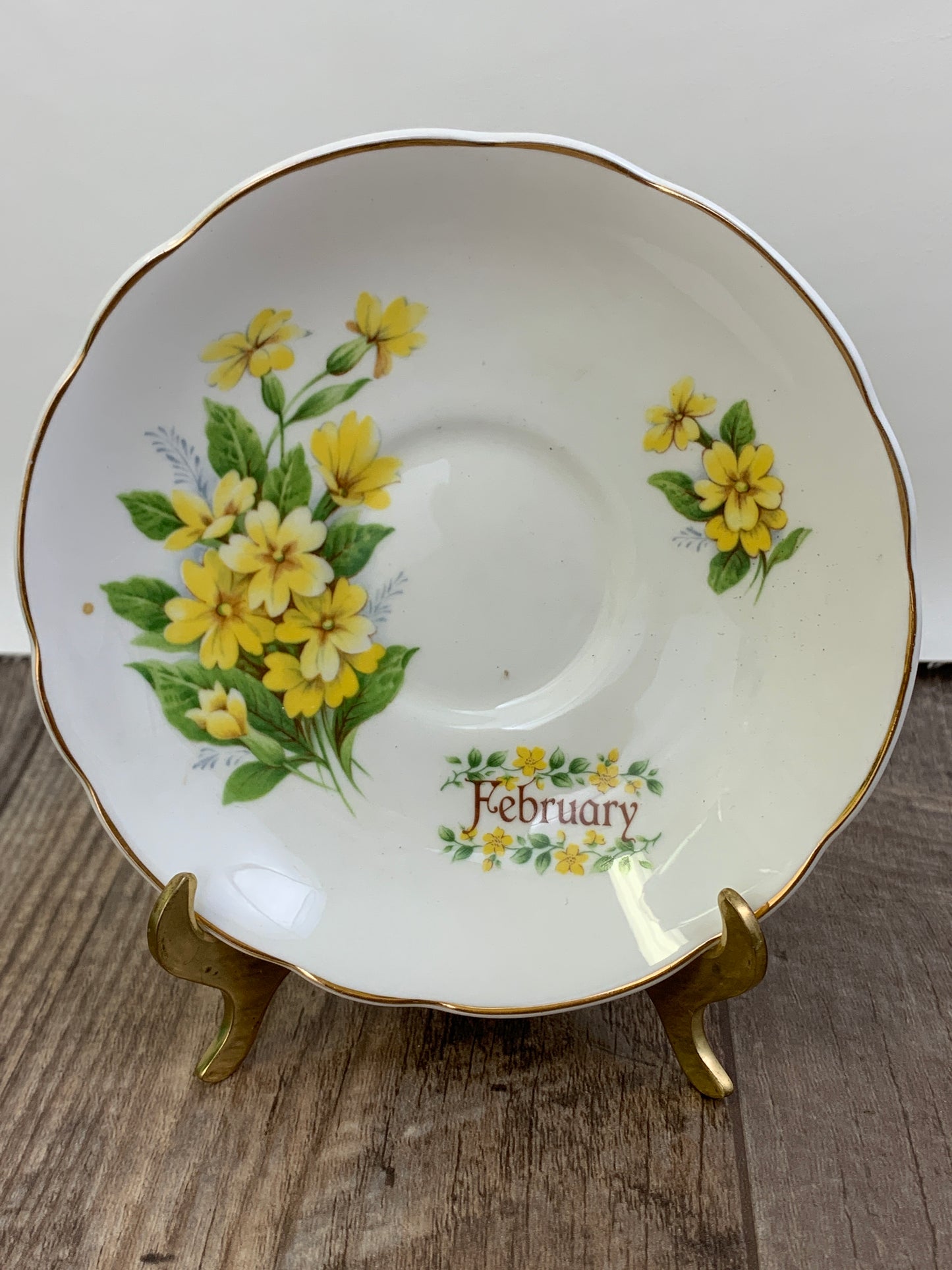 February Birthday Gifts Yellow Floral Vintage Teacup