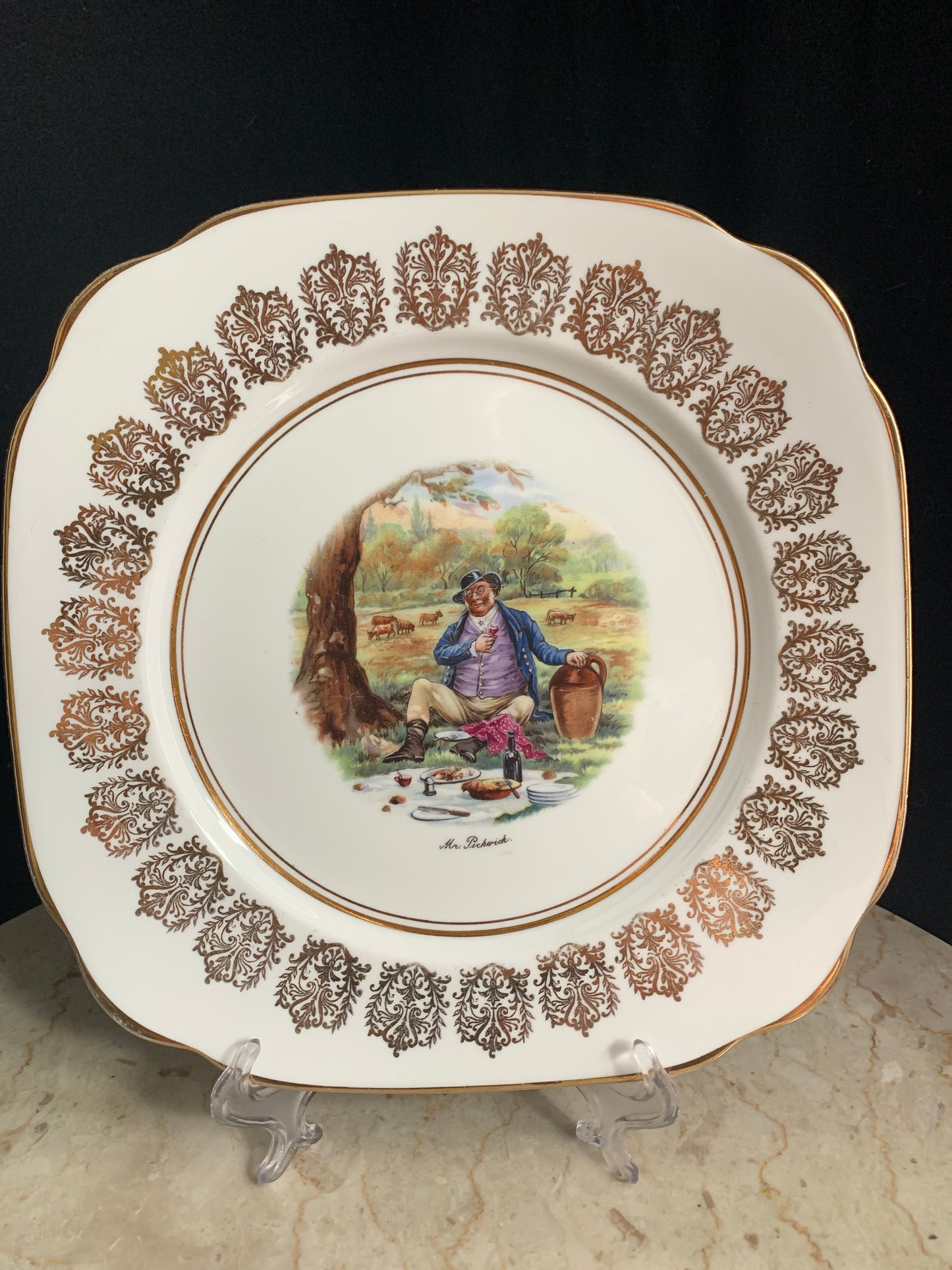 Vintage China Decorative Plate Charles Dickens' Mr Pickwick