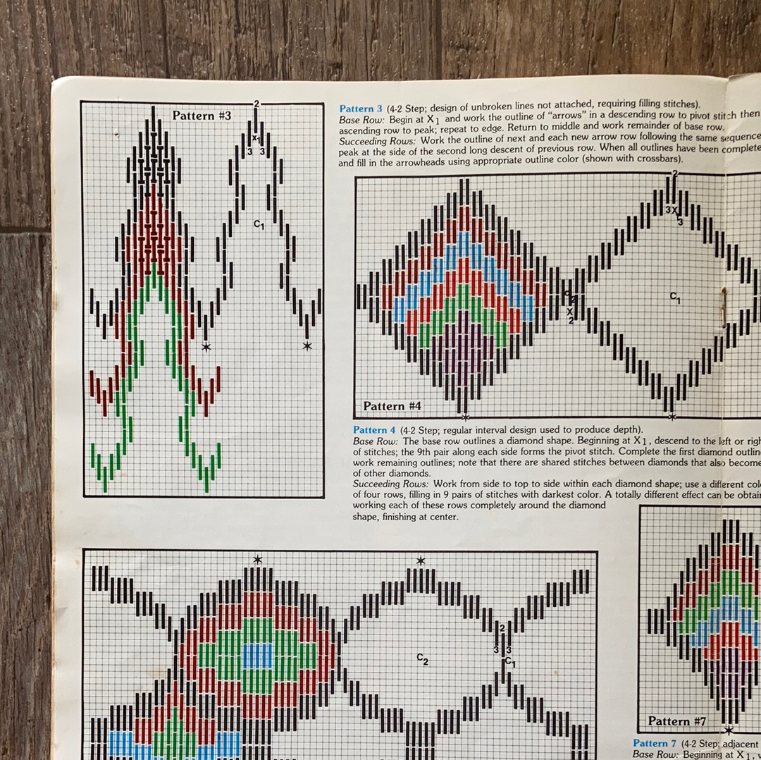 Bargello Basics Vintage Needlecraft How To Book with Patterns