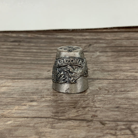 Arizona State Decorative Metal Thimble, Small Travel Souvenir
