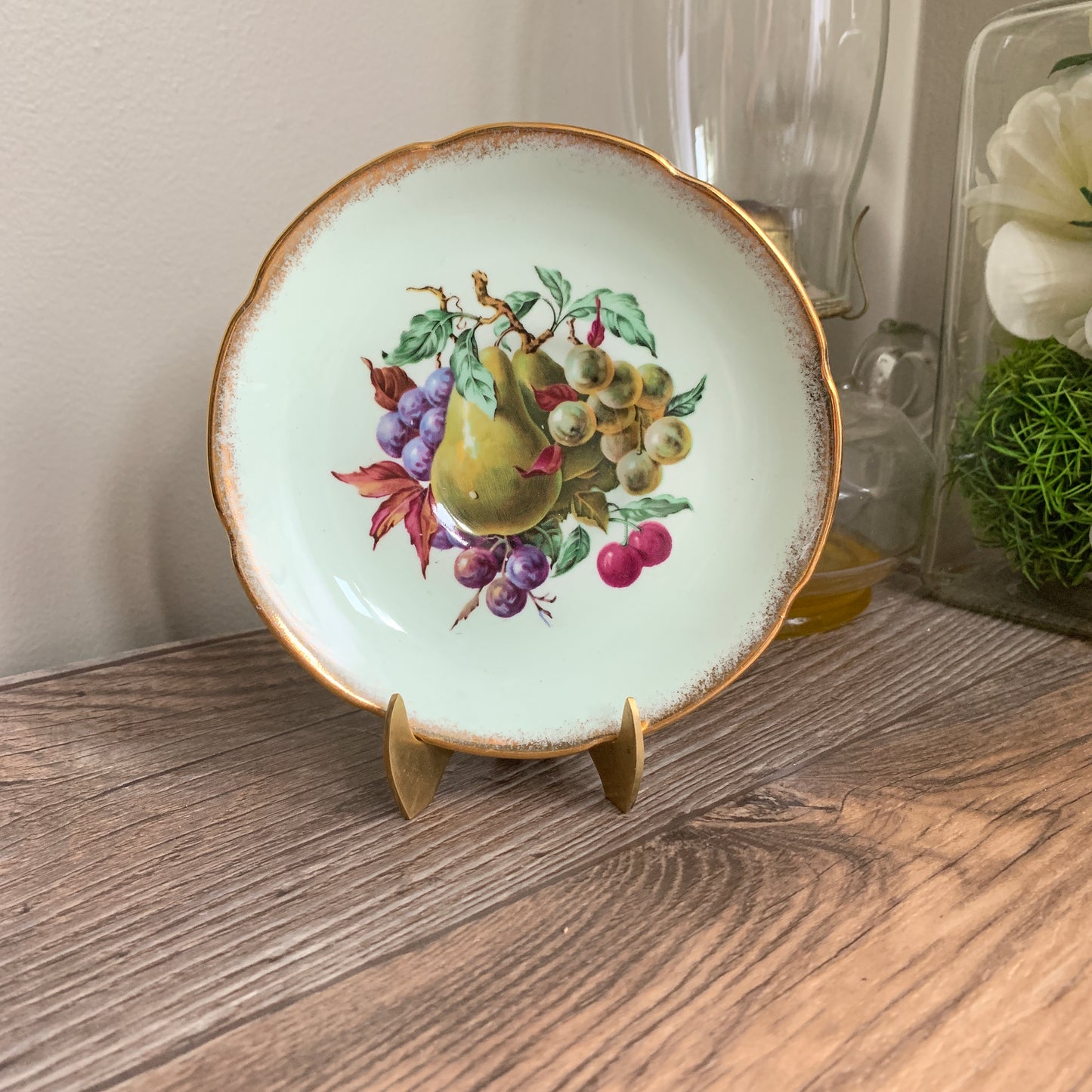 Royal Grafton Replacement Saucer Pale Green Saucer with Pears and Grapes
