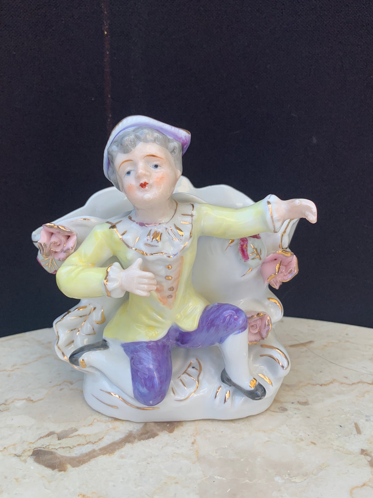 Small Ceramic Vase of a Romantic Suitor on One Knee